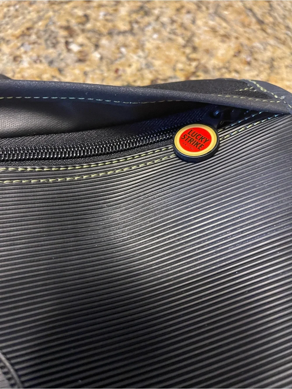 Men's Black and Red Messenger Bag